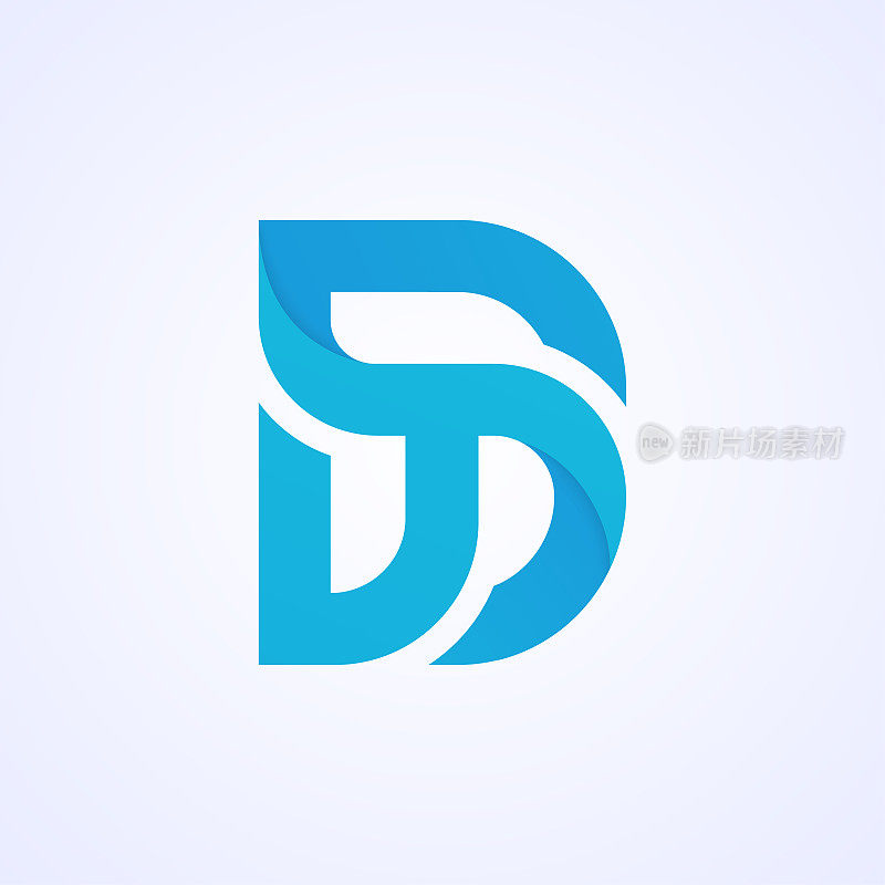 抽象字母D图标图标矢量设计。DT icontype。TD公司的迹象。